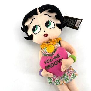 NWT Vintage Kellytoy Betty‎ Boop You’re Groovy Valentine Heart Peace Mini Dress